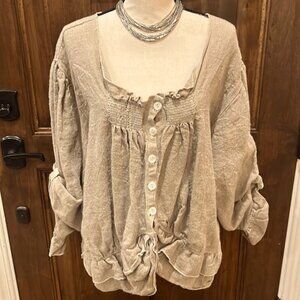 Magnolia Pearl Khaki Long Sleeved Button Front Jacket